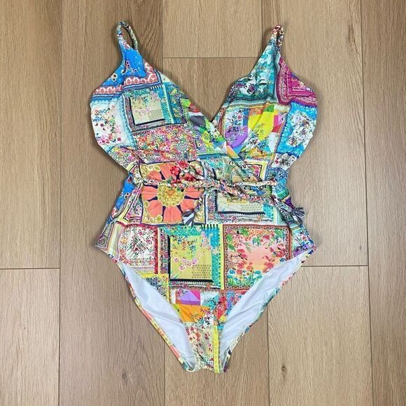 JOHNNY WAS FLEUR BRAIDED WRAP ONEPIECE SWIMSUIT XXL - Picture 4 of 16